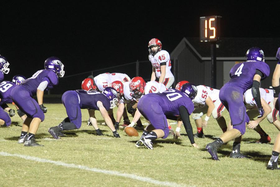 The Eagles on defense in their district game vs. Ash Grove. 