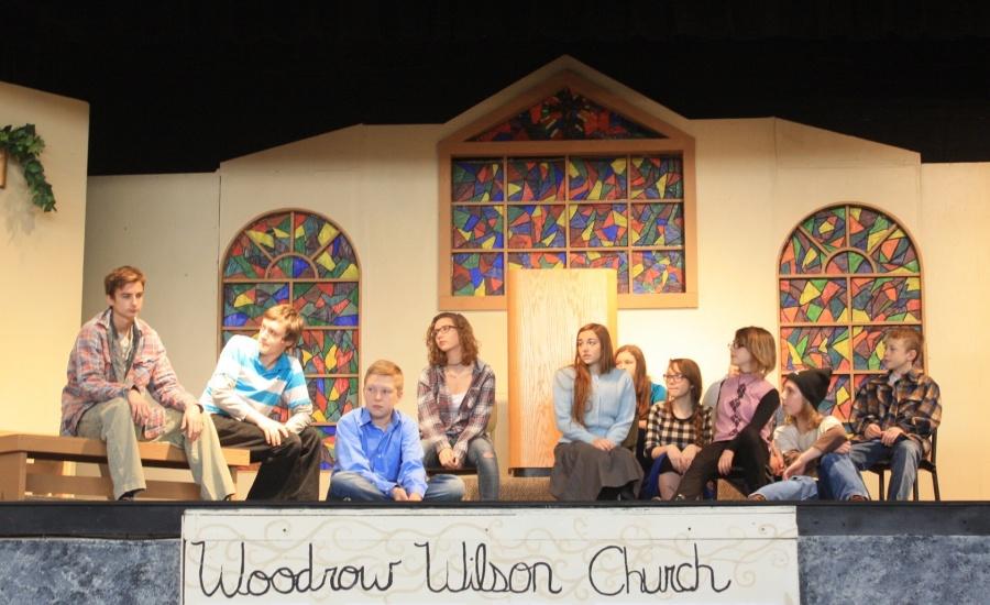 Students performed the play for the Elementary prior to their Friday and Saturday performances.