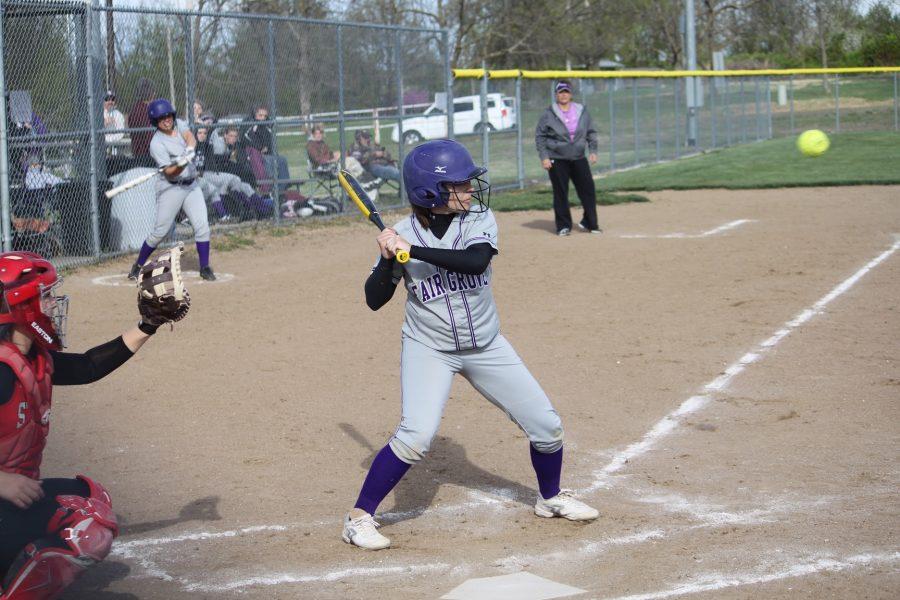 Cailey Barnes prepares to take a swing at the pitch.