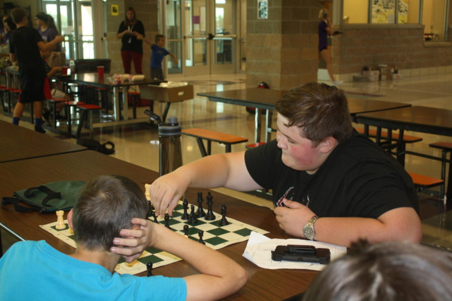 Students practice during a Chess Club meeting