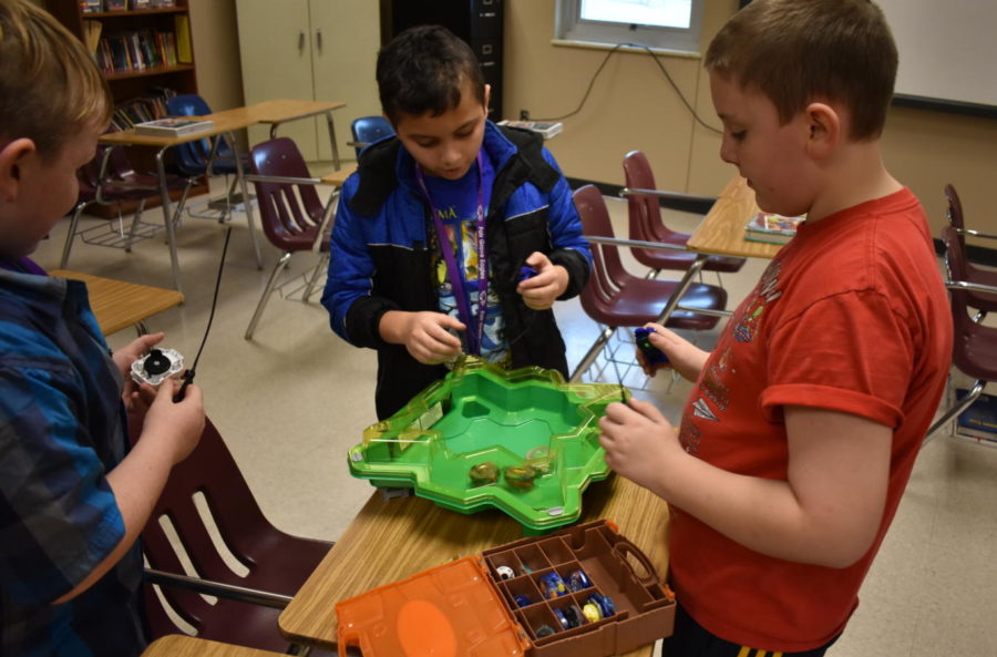FGMS students participate in the new Beyblade Club.