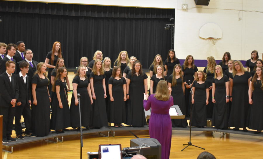 The high school choir performs at their Spring Concert.