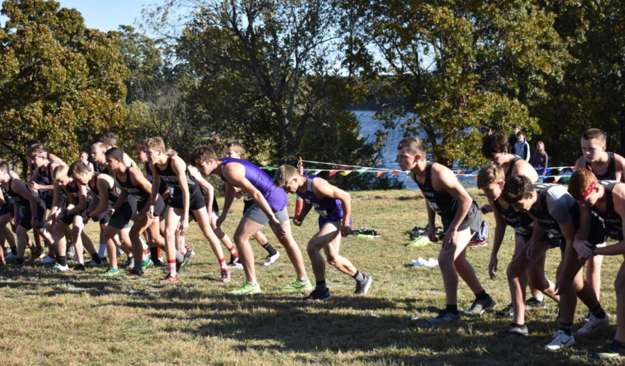 Seniors Stephen Scaletty and Alex Ince ready to begin there meet. 