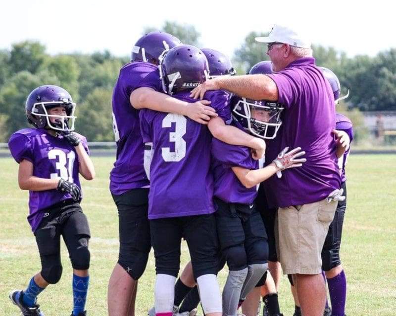 Elementary Football team celebrating the season