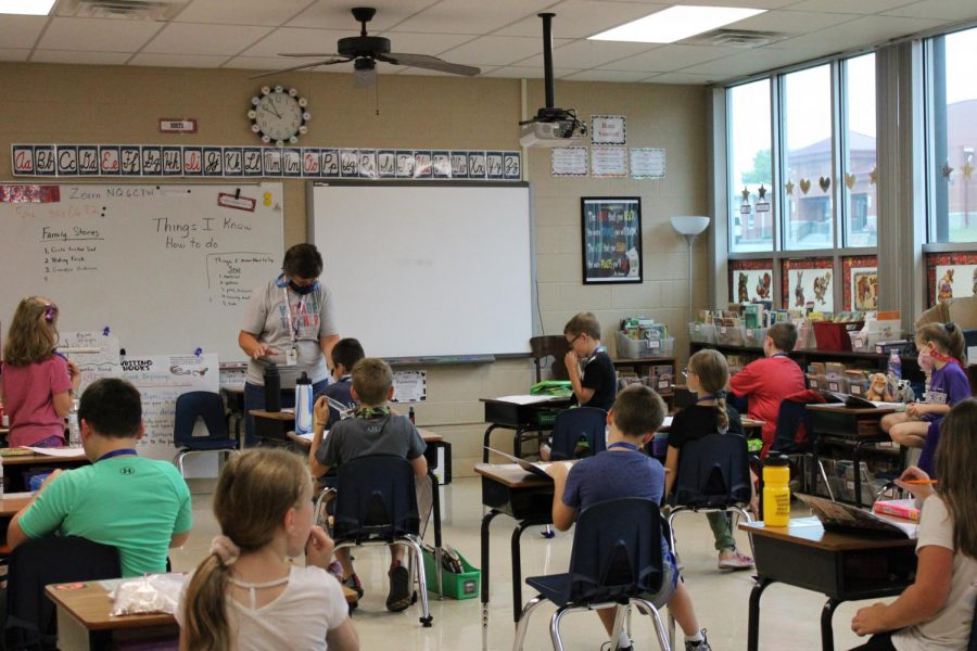 Mrs. Straders third grade classroom during the school day.