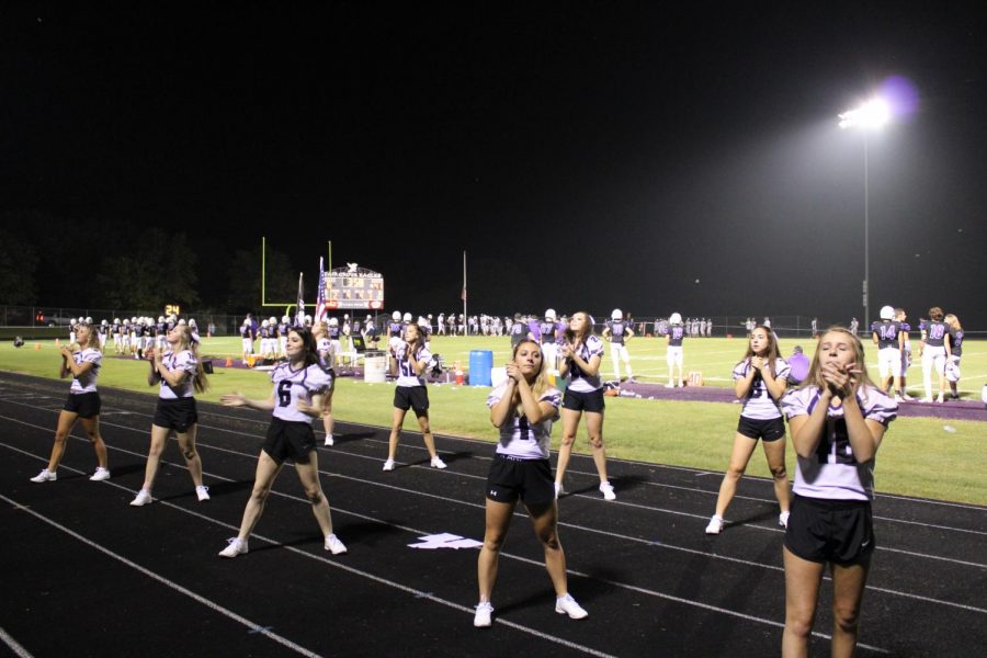 FGHS Cheerleaders preforming at a past football game.