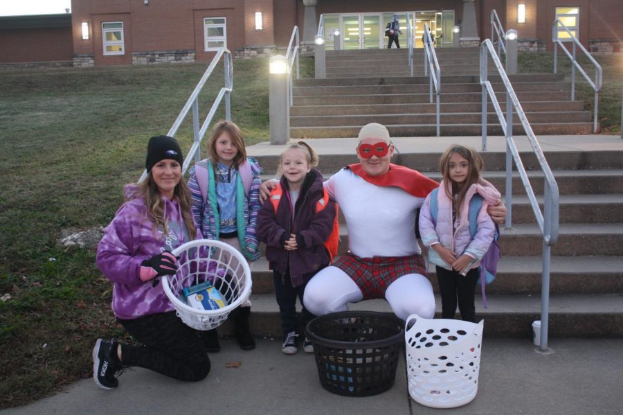 Oakland Wayne Morrison (10) as Captain Underpants in support of the children in the Fair Grove Hygiene Drive.