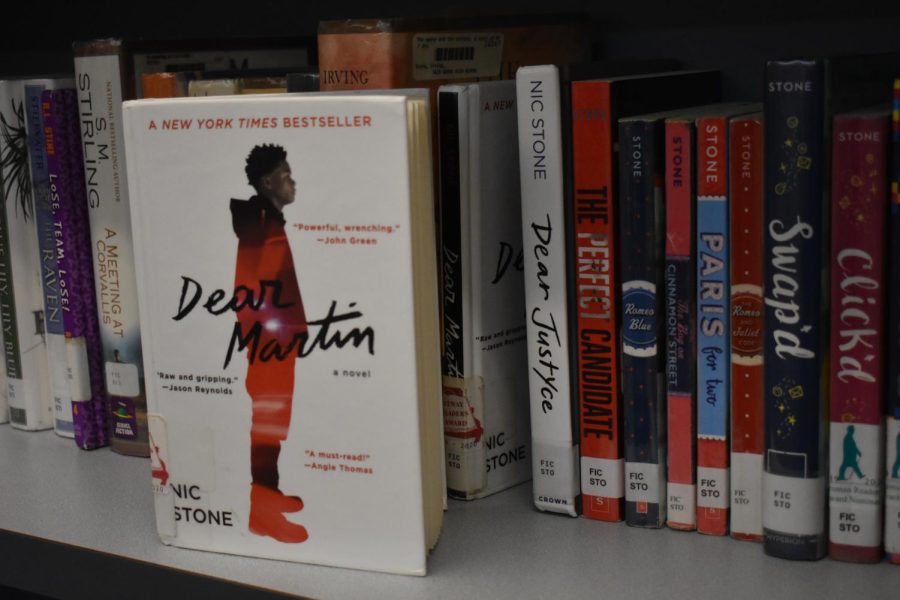 Dear Martin by Nic Stone in the library next to Dear Justyce, the sequel.
