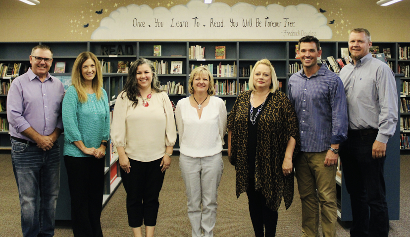 The current Fair Grove School Board of Education members (from left to right). Daryle Orr, Cheryl Kepes, Jennifer Harp, Joy Reynaud, Kelly Sutherland, David Bruner, and Tanner Dowling.