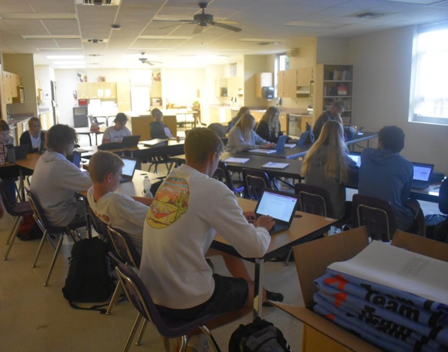 Mrs. Fribergs ACT Prep class learning about the ACT Test. (Photo taken by Karlee Marion-Swan)