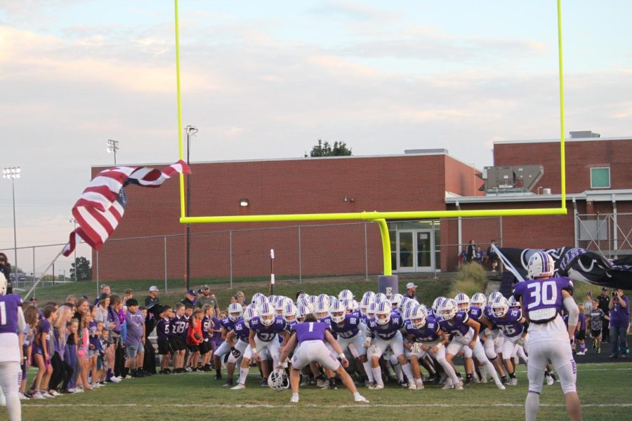 The Fair Grove High School Football team during their walkout on the field. (Photo by Brooklyn Williams)