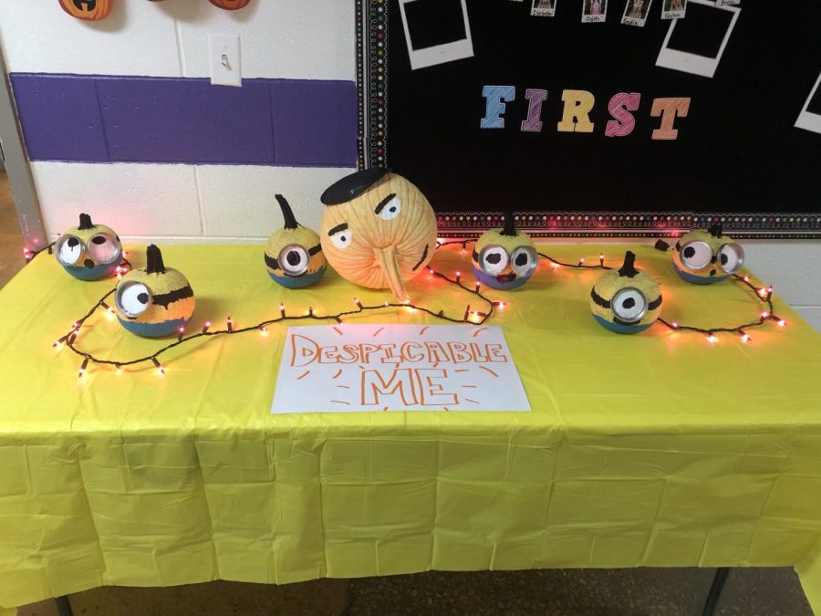Painted pumpkins decorated to look like the Despicable Me characters. (Photo provided by Catrina Gore)