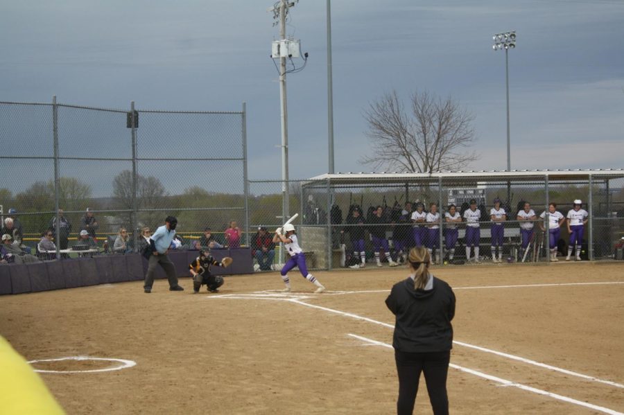Gracie Chastain at bat (Photo provided by Fair Grove News Paper)