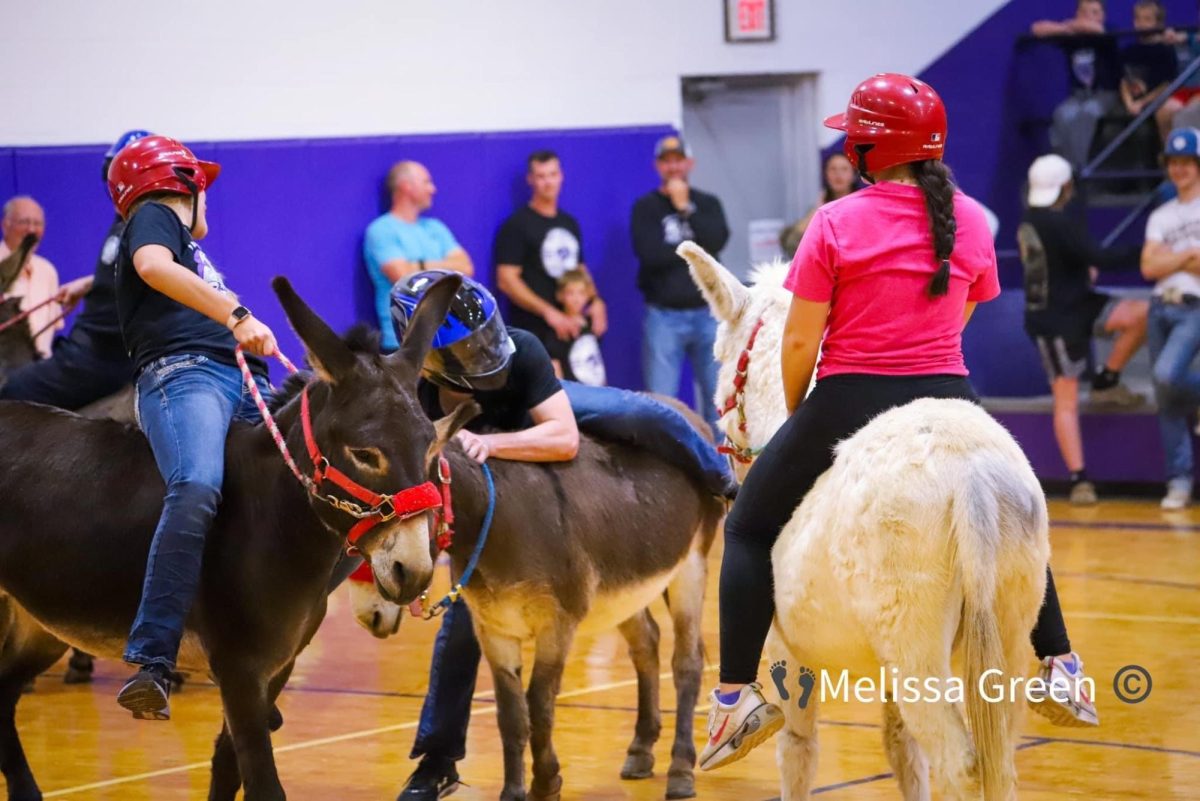Students Participating in the Project Graduation Donkey Basketball Fundraiser. 