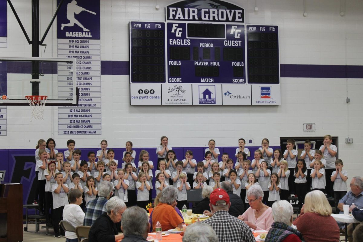 Fair Grove Elementary Singing Eagles performing at the Senior Luncheon