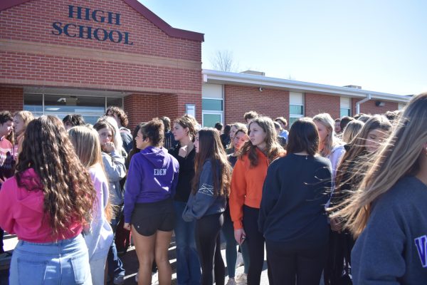 Students Participating in the Walkout for McMains