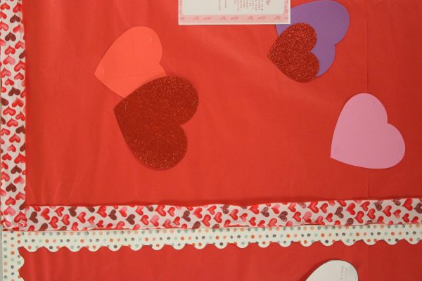 Valentines Bulletin Board in Fair Grove High School