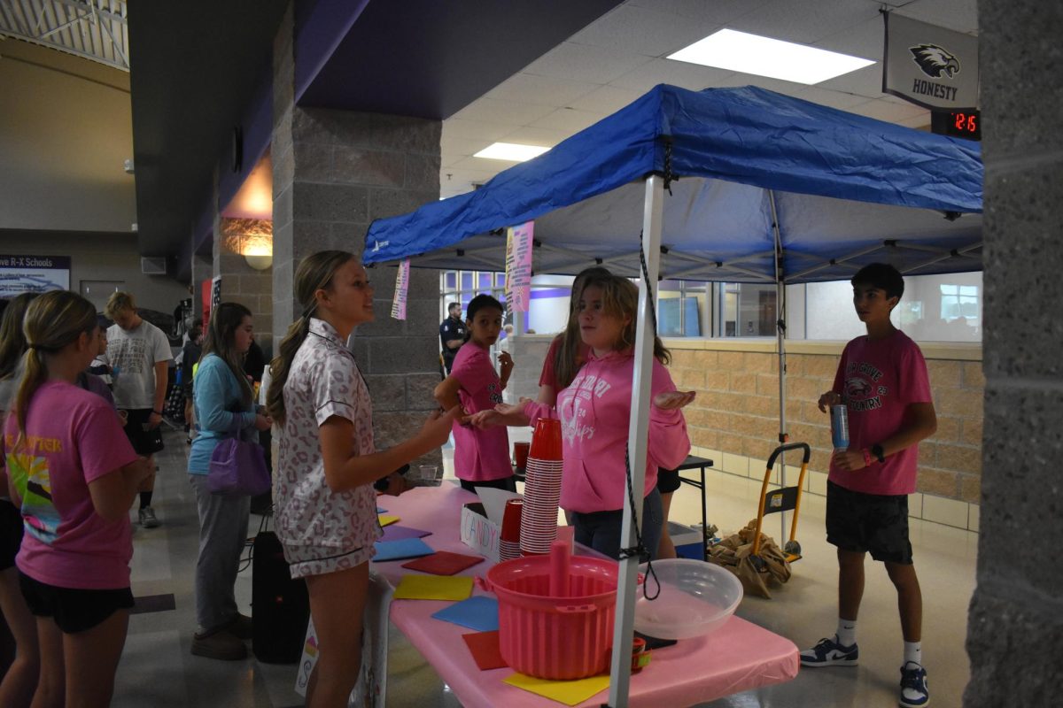 Addison Voorhis selling Lemonade from her "CandyLand" lemonade stand at Middle school lunch on September 27, 2024