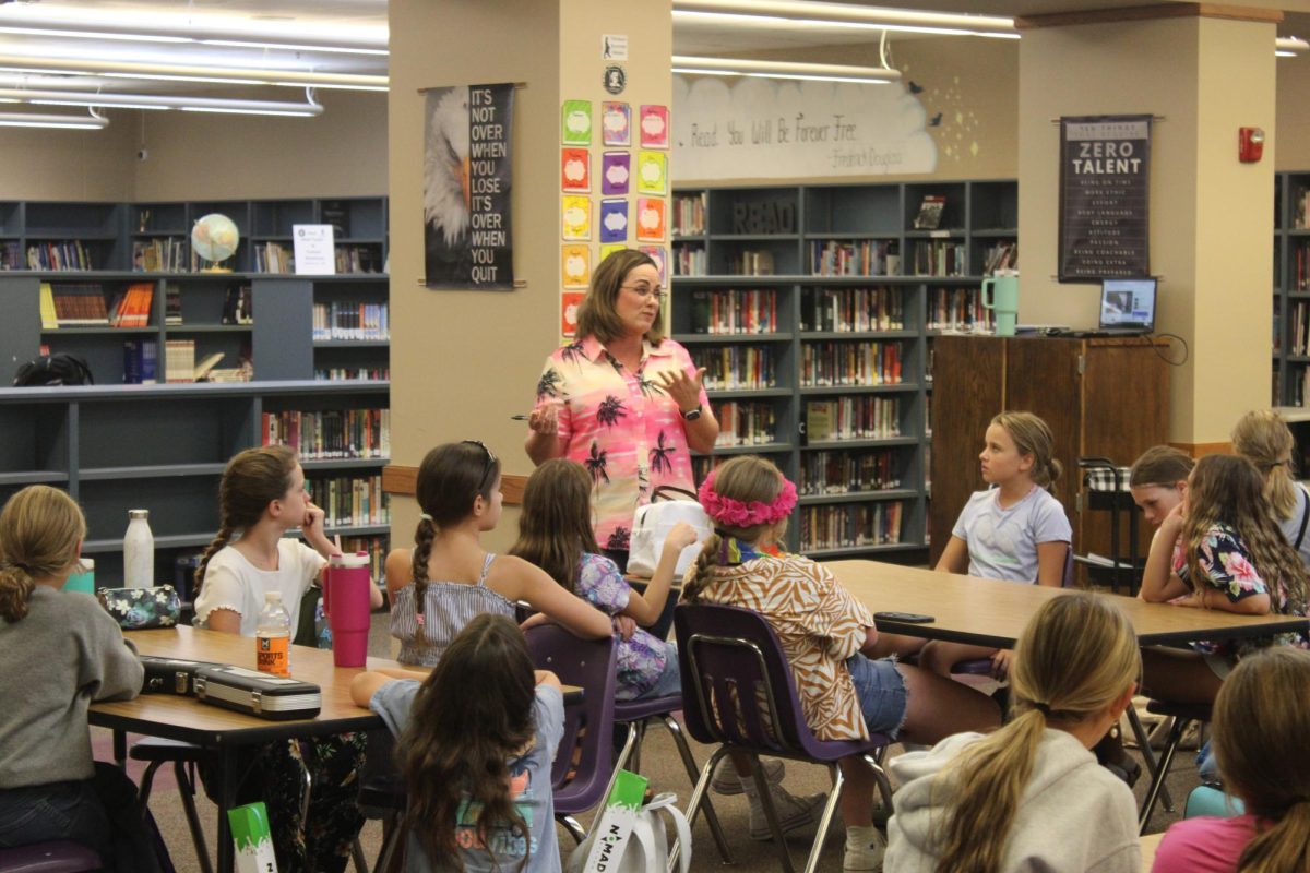 Kristie Lepold at the first Kids Being Kind Club meeting on 9/11 educating middle schoolers on the goal of the Kids Being Kind Club.
Photo taken by Lee Van Cleave