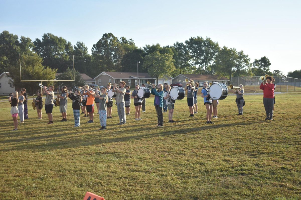 2024-2025 High School Band practicing for their upcoming tournament.