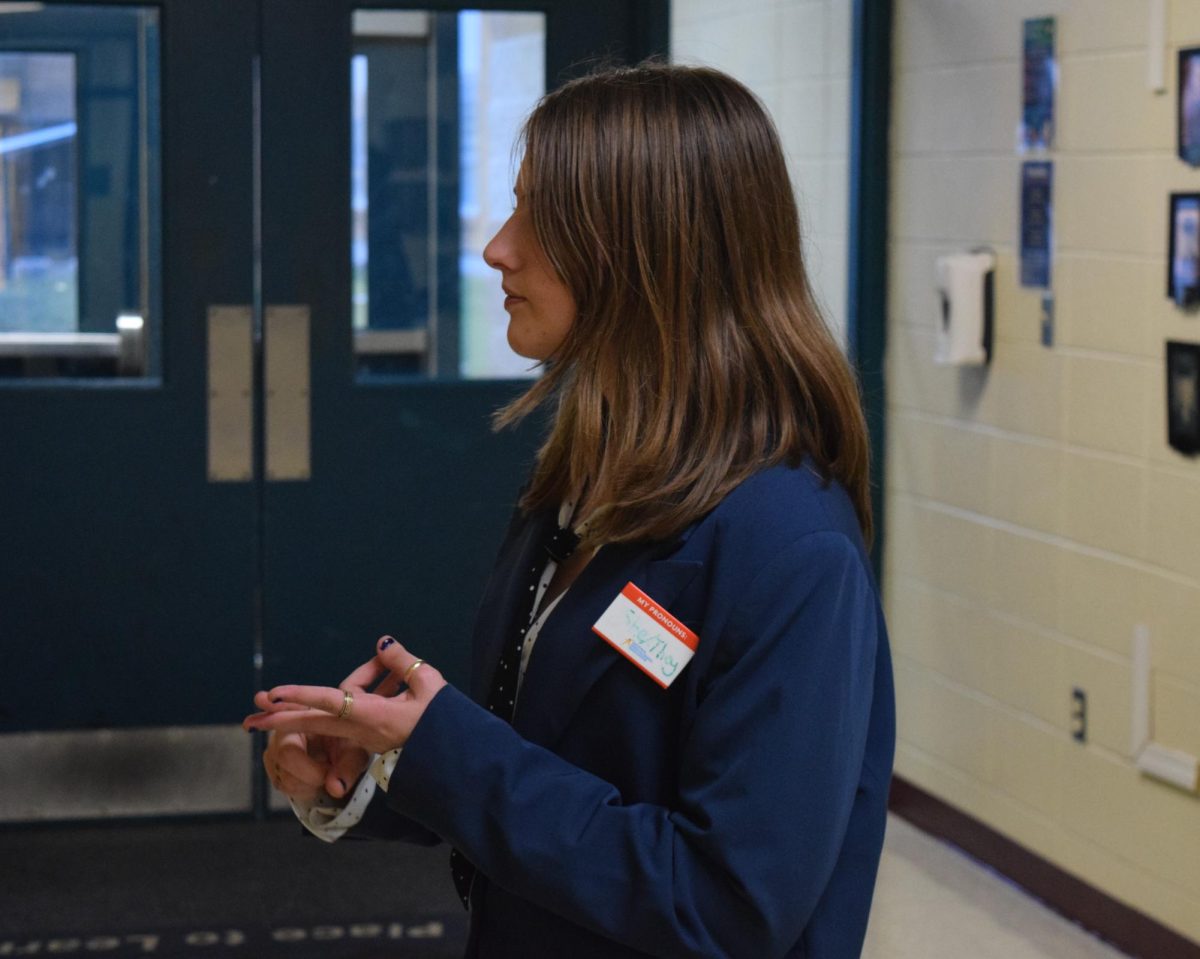 Aubrey Dickens (10) practicing her competitive performance at Marion C. Early High School in preparation for the November 9th, 2024 Speech and Debate competition.