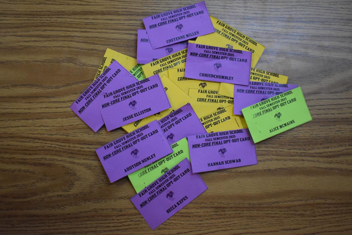 Fair Grove opt-out cards from previous years and semesters.