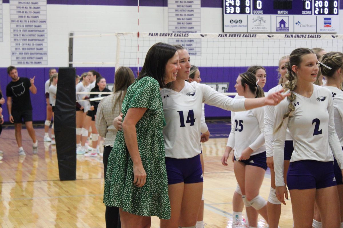 Tonya Peck and Abbey Green discussing the game during their September 5th, 2024 game vs. Logan-Rogersville.