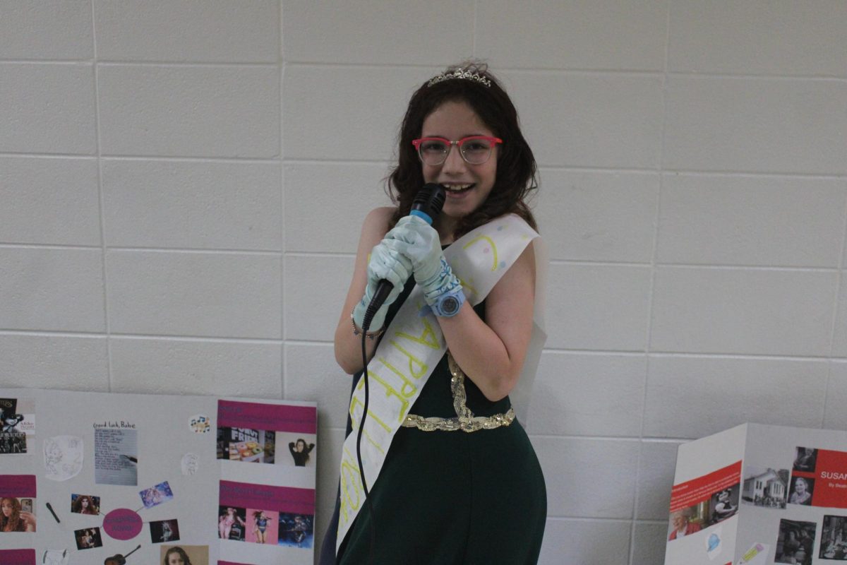 Briar Florez (3) dressed up as Chappel Rone for her famous Missourian project held at Fair Grove Elementary.  