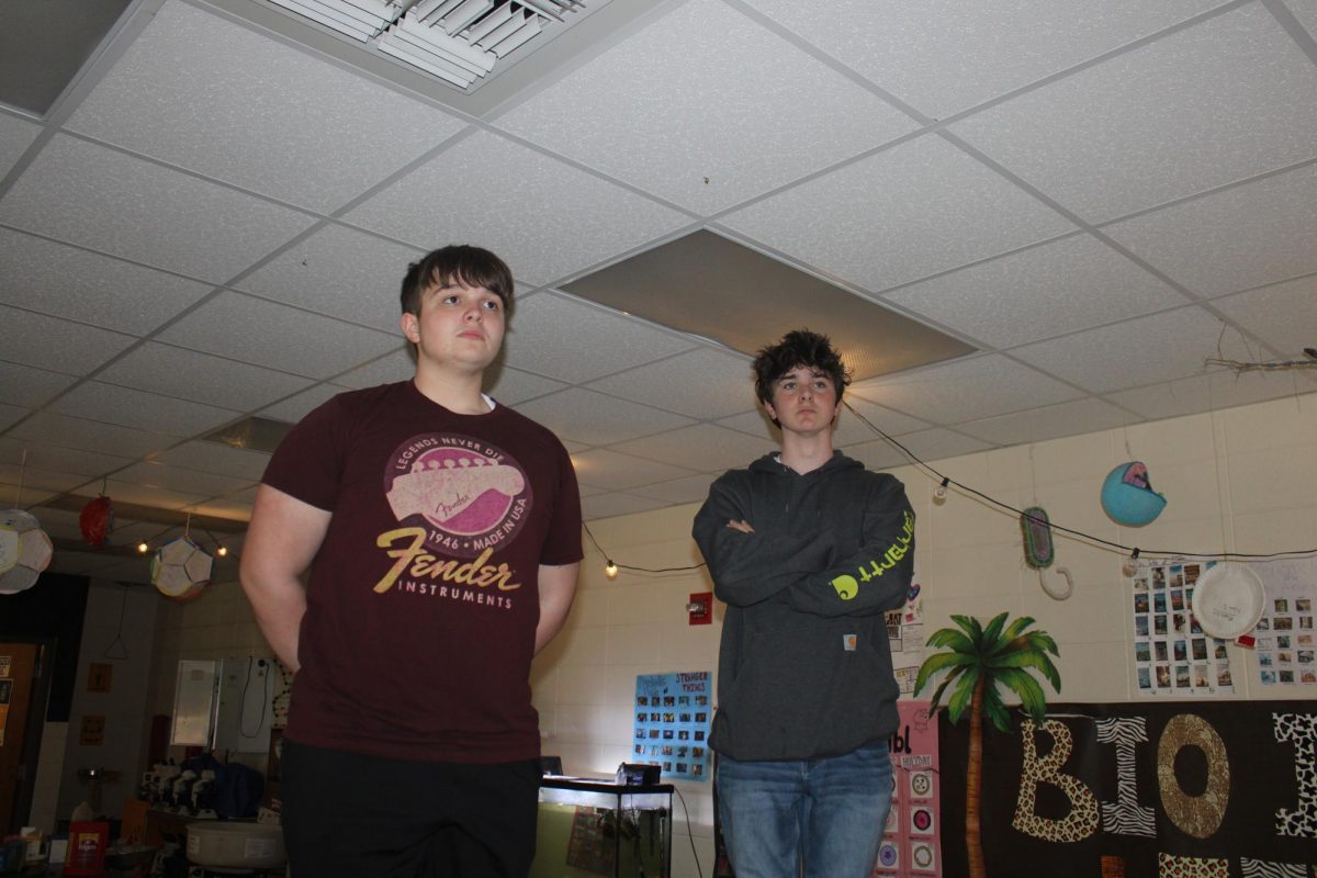 Anderson Teaster (10) and Malachi Cockroft (10) doing the viltrumite pose from Invincible. This is also a nod to Allen and Nolan coming to fetch Mark for war.