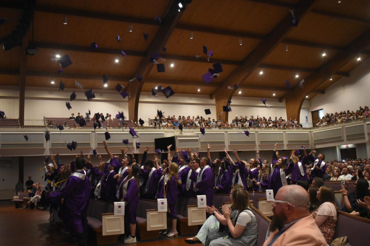 The Fair Grove High School class of 2026 throwing their caps in the air to wrap up their graduation as they celebrate the end, and the new beginnings. 